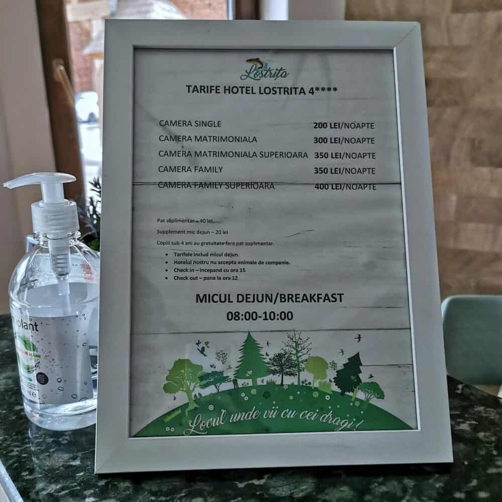 Tarife Hotel & SPA Lostrița