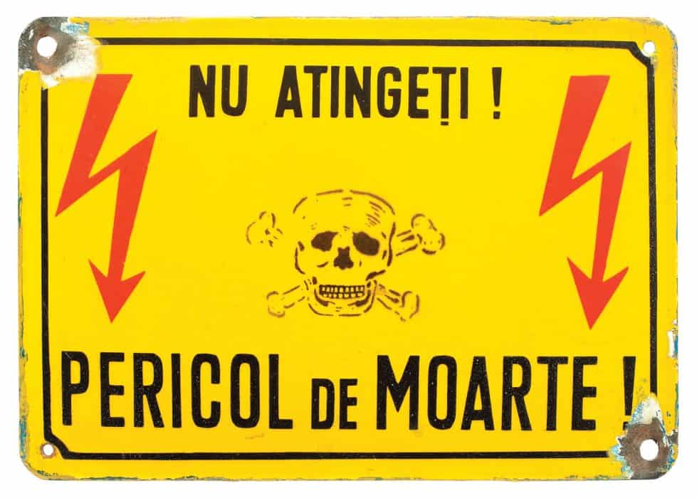 pericol de moarte electrocutare