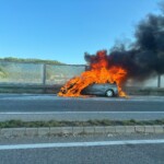Mașină arsă pe centura Vîlcele Apahida