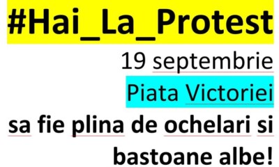 Nevăzătorii clujeni protestează în stradă