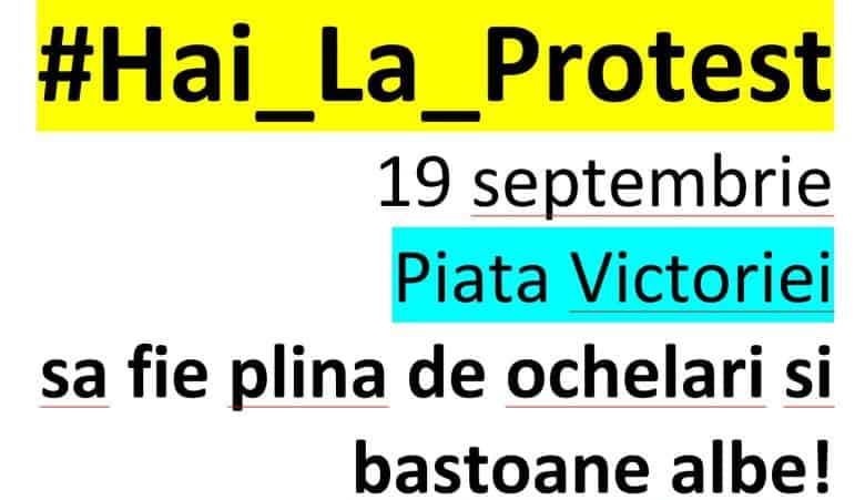 Nevăzătorii clujeni protestează în stradă